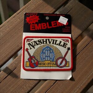 Vintage Nashville Music City TN Embroidered Iron On Patch Souvenir NEW